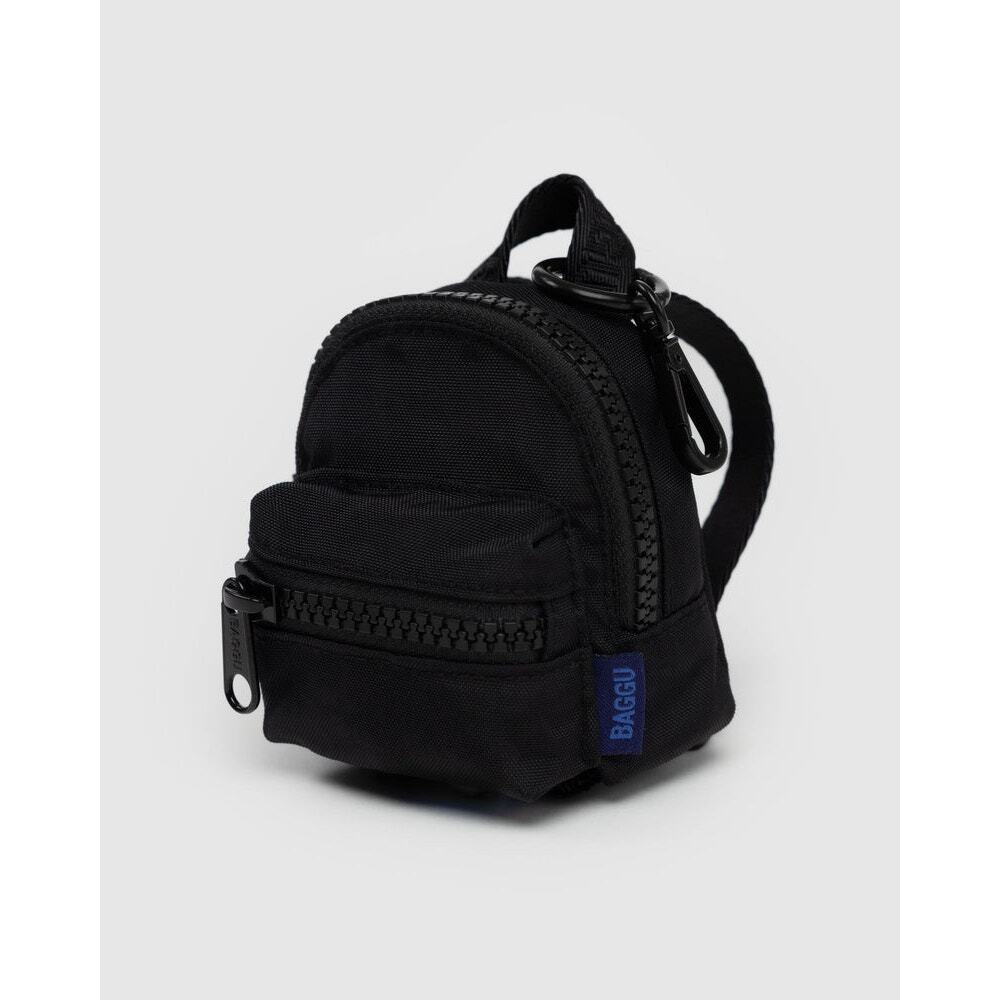 BAGGU Mini Backpack Bag Charm Purse Clip Black NEW - Picture 3 of 8